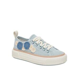 Dolce Vita Robbin Sneakers Light Blue Denim 3D Flower Embellished Size 8.5